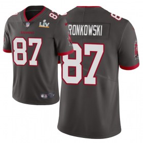 Camiseta Hombre Tampa Bay Buccaneers Rob Gronkowski 87 Nike Marrón 2021 Super Bowl LV